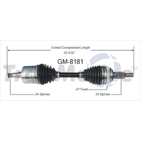 Surtrack Axle Cv Axle Shaft, Gm-8181 GM-8181